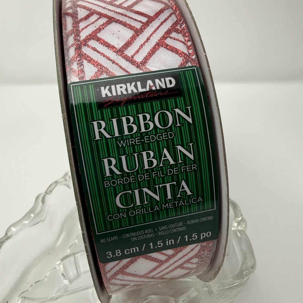 Kirkland Signature Red and White Glitter Ribbon New,  50 Yards!